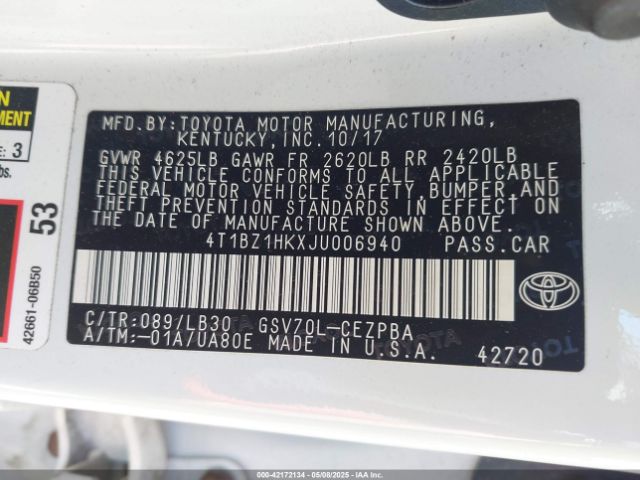 4T1BZ1HKXJU006940 Toyota Camry Xse V6