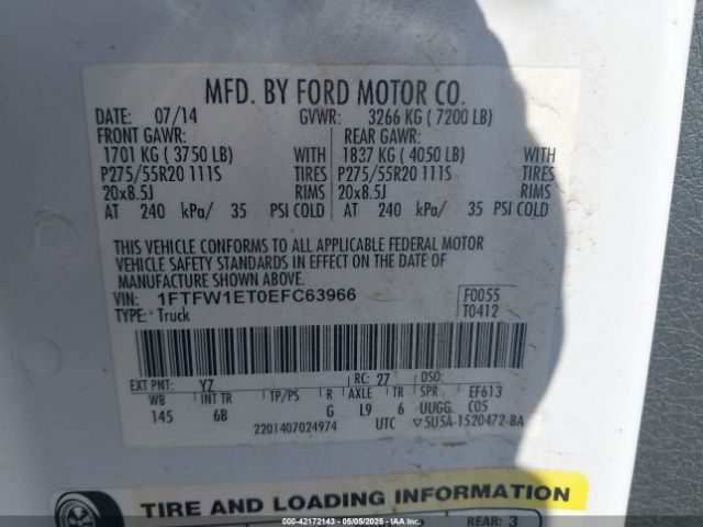 2014 FORD F-150 1FTFW1ET0EFC63966 Photo 8