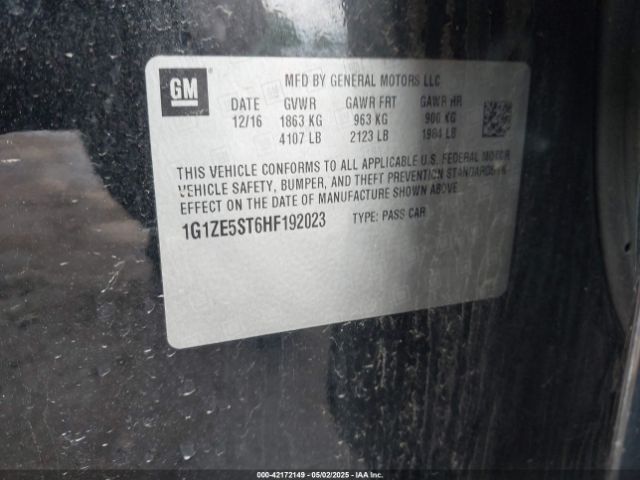 1G1ZE5ST6HF192023 Chevrolet MALIBU 1LT