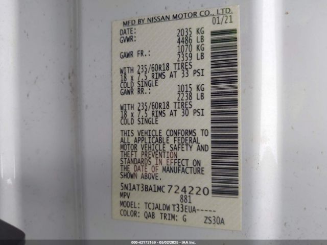 2021 NISSAN ROGUE 5N1AT3BA1MC724220 Photo 8