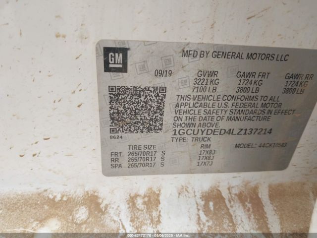 1GCUYDED4LZ137214 Chevrolet Silverado 1500 4wd  Short Bed Lt