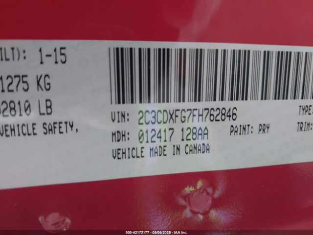 2015 DODGE CHARGER 2C3CDXFG7FH762846 Photo 8