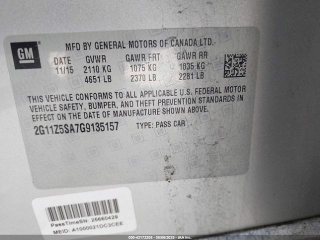 2G11Z5SA7G9135157 Chevrolet IMPALA LS