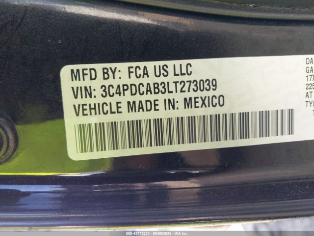 3C4PDCAB3LT273039 Dodge Journey Se Value