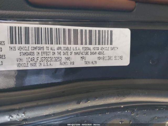 1C4RJFJG7GC313252 Jeep Grand Cherokee Summit