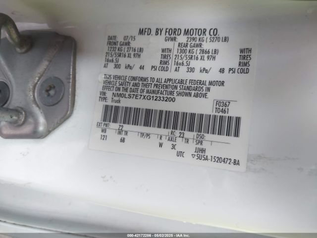 NM0LS7E7XG1233200 Ford Transit Connect Xl
