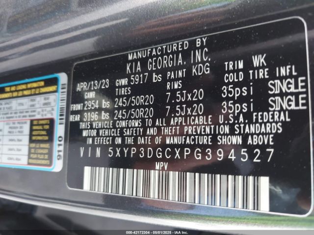 5XYP3DGCXPG394527 KIA Telluride Ex X-line