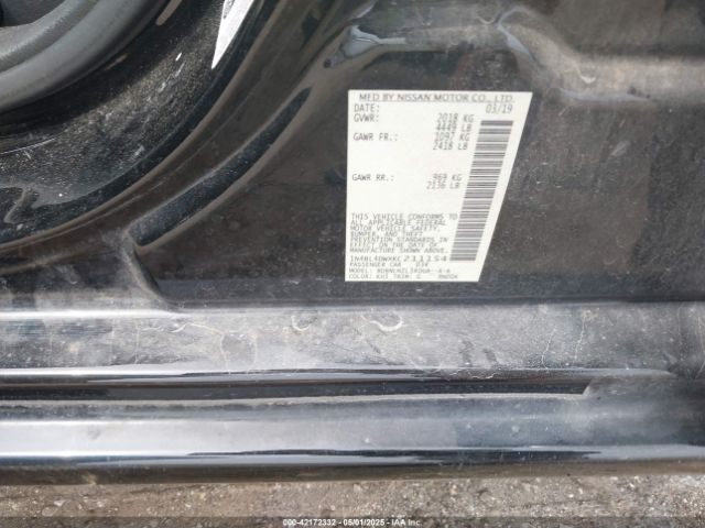 1N4BL4DWXKC211154 Nissan Altima 2.5 Sv