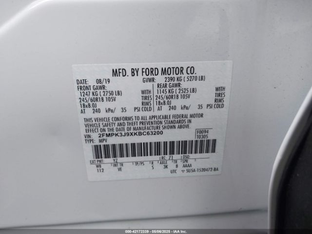 2FMPK3J9XKBC63200 Ford EDGE SEL