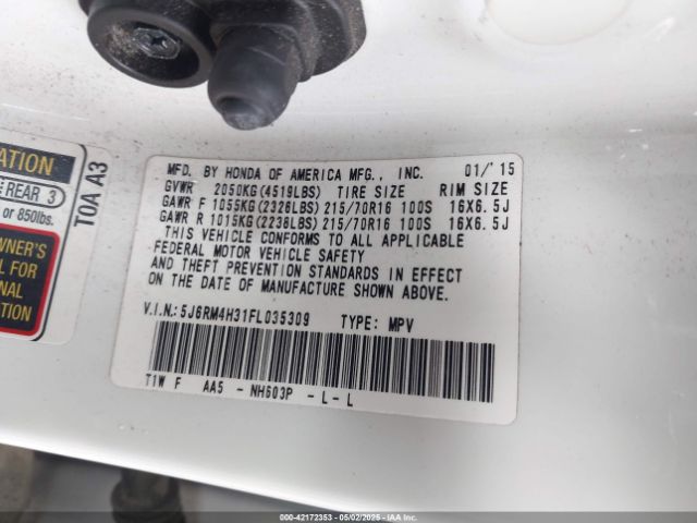 5J6RM4H31FL035309 Honda CR-V LX
