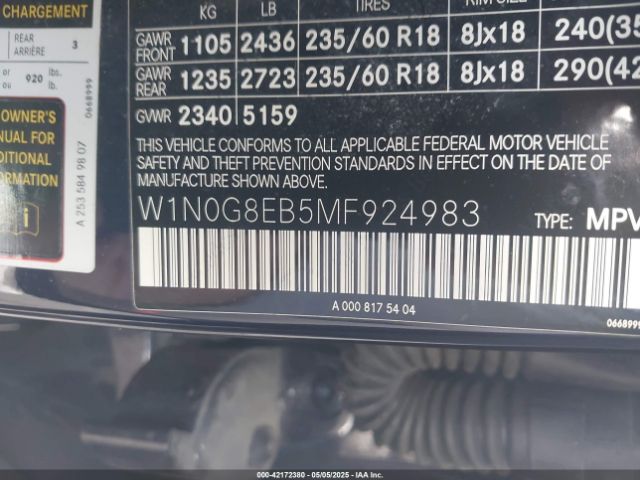 W1N0G8EB5MF924983 Mercedes-Benz Glc 300 4matic Suv
