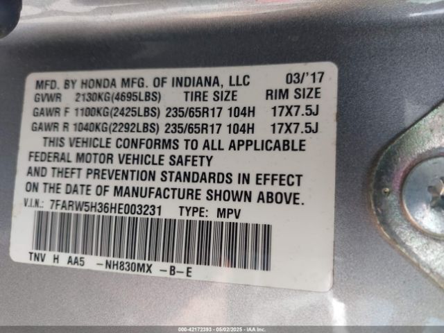 7FARW5H36HE003231 Honda CR-V LX