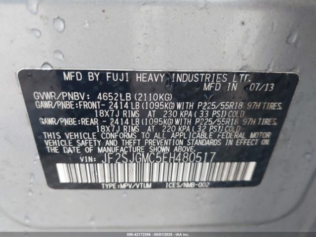 JF2SJGMC5EH480517 Subaru Forester 2.0xt Touring