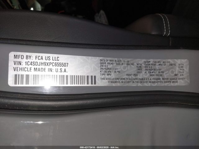 1C4SDJH9XPC655507 Dodge Durango Srt Hellcat Premium Awd