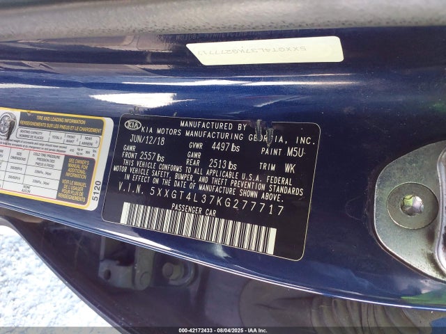 5XXGT4L37KG277717 KIA gdi