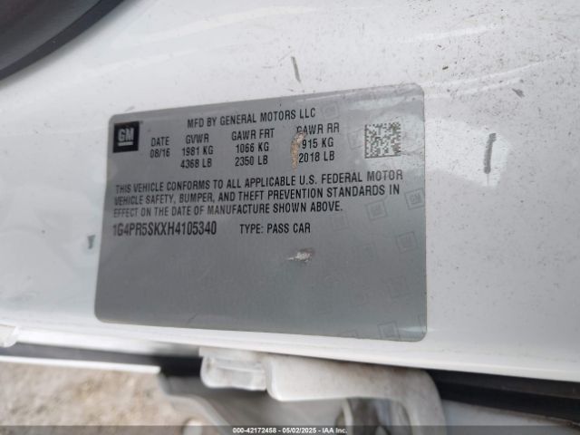 1G4PR5SKXH4105340 Buick Verano Sport Touring