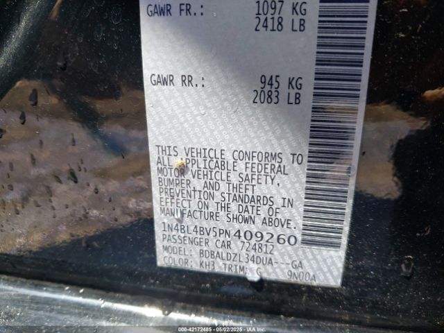 1N4BL4BV5PN409260 Nissan Altima S Fwd