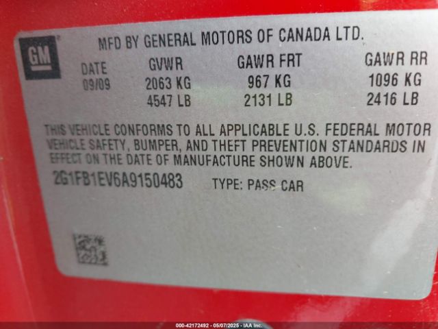 2010 CHEVROLET CAMARO 2G1FB1EV6A9150483 Photo 8