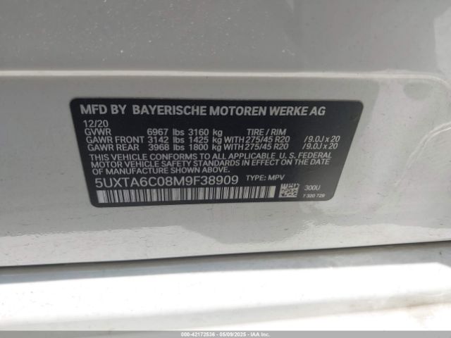 2021 BMW X5 PHEV 5UXTA6C08M9F38909 Photo 8