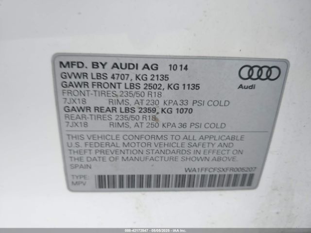 WA1FFCFSXFR005207 Audi Q3 2.0t Premium Plus