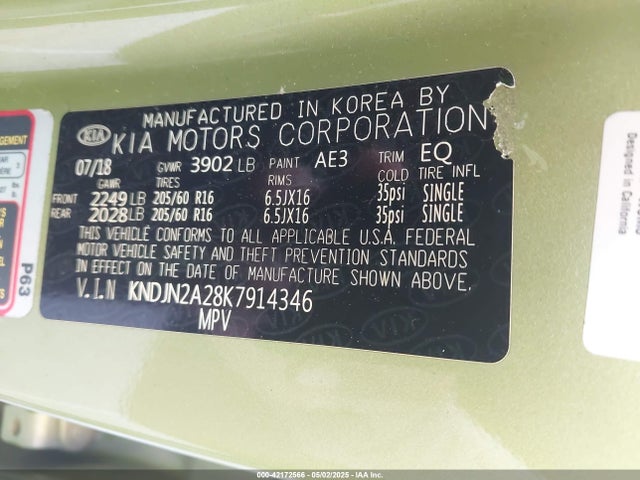 KNDJN2A28K7914346 KIA Soul