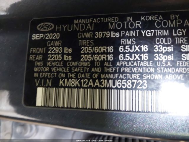 2021 HYUNDAI KONA KM8K12AA3MU658723 Photo 8