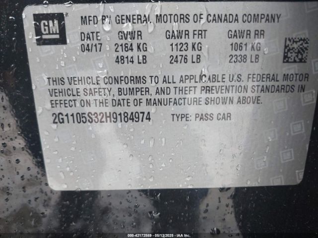 2G1105S32H9184974 Chevrolet IMPALA 1LT