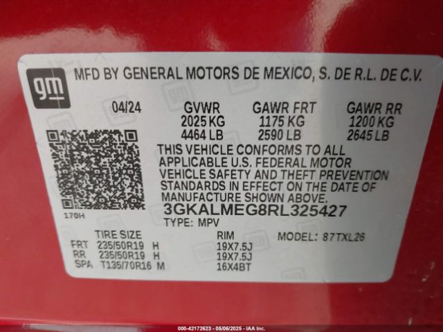 3GKALMEG8RL325427 GMC lsd