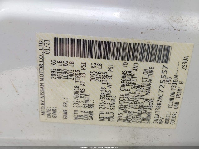 Nissan Rogue 2021 5N1AT3BB7MC725557 Image 25