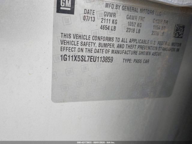 1G11X5SL7EU113859 Chevrolet Impala 1fl