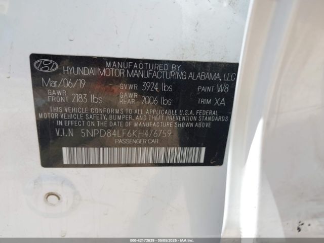2019 HYUNDAI ELANTRA 5NPD84LF6KH476759 Photo 8