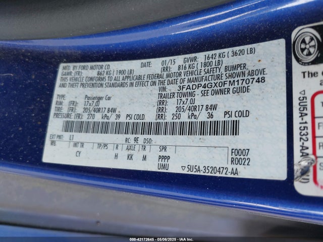 Ford FIESTA ST 2015 3FADP4GX0FM170748 Image 9
