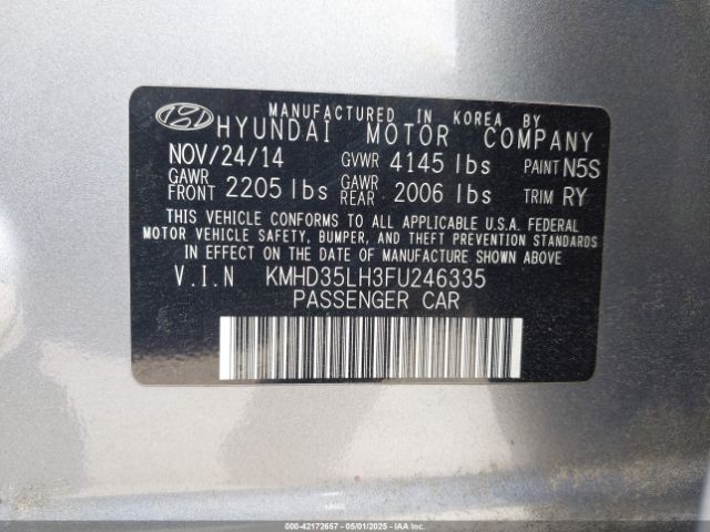 KMHD35LH3FU246335 Hyundai ELANTRA GT