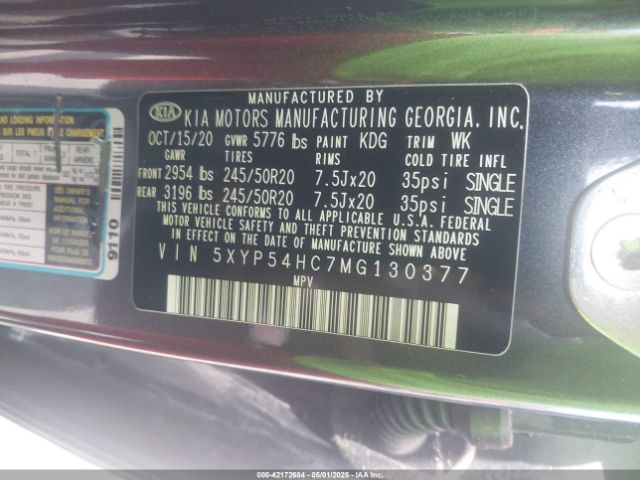 5XYP54HC7MG130377 KIA Telluride Sx