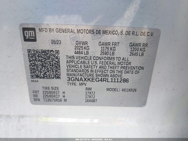 3GNAXKEG4RL111286 Chevrolet Equinox Fwd Lt
