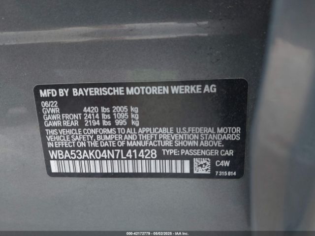 WBA53AK04N7L41428 BMW 228 Gran Coupe I Sdrive