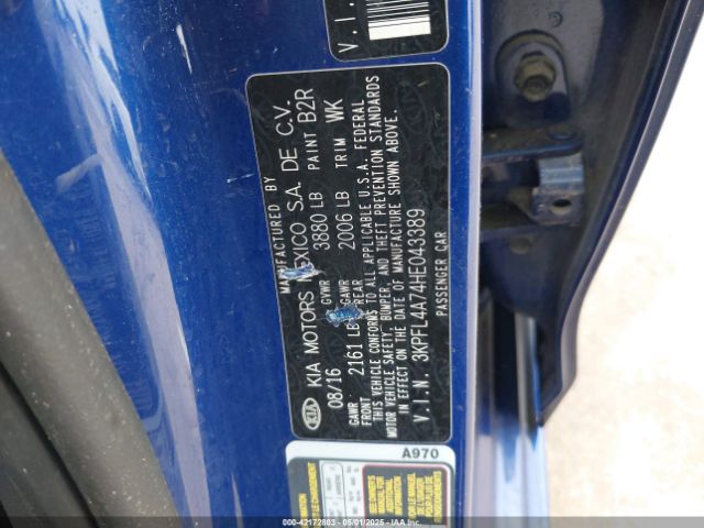 3KPFL4A74HE043389 KIA FORTE S