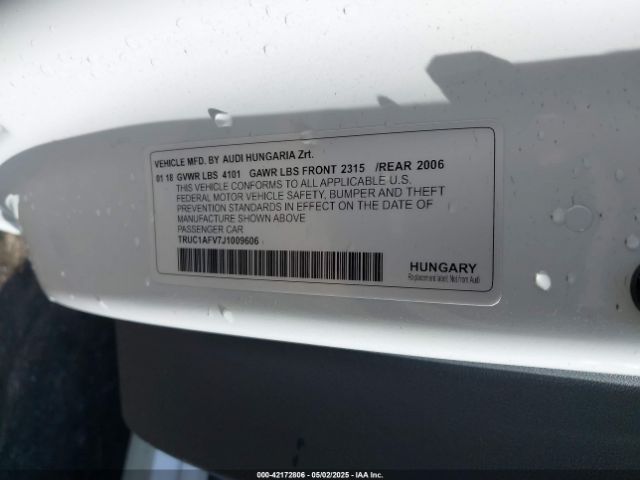 TRUC1AFV7J1009606 Audi Tts 2.0t