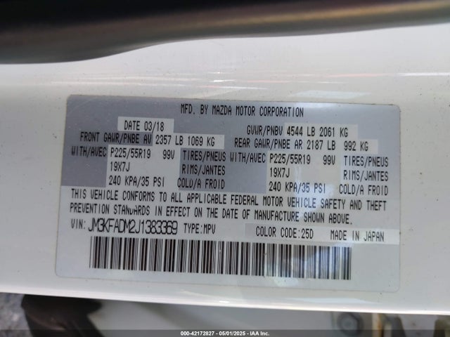 JM3KFADM2J1383369 Mazda Cx-5 Grand Touring