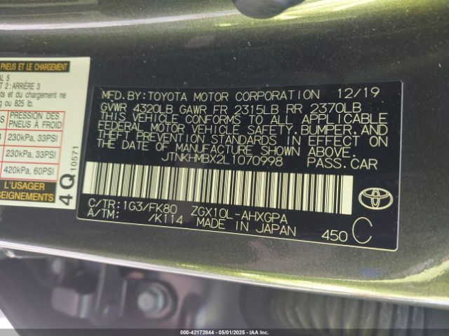 2020 TOYOTA C-HR JTNKHMBX2L1070998 Photo 8