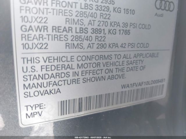 2020 AUDI Q8 WA1FVAF10LD005451 Photo 8