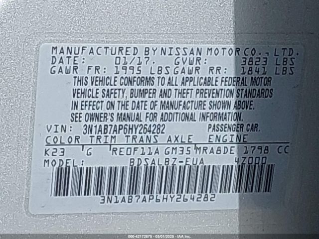 2017 NISSAN SENTRA 3N1AB7AP6HY264282 Photo 8