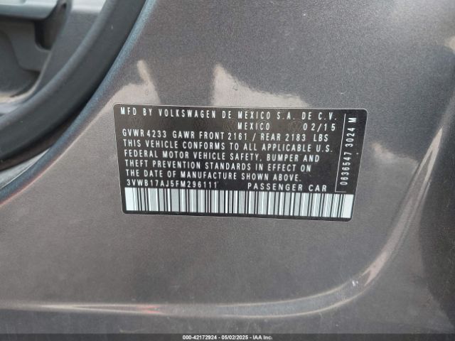 3VWB17AJ5FM296111 Volkswagen Jetta 1.8t Se