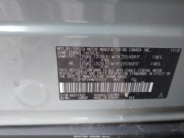 2T3P1RFV4MW164551 Toyota Rav4 Xle