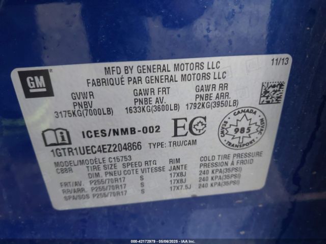 1GTR1UEC4EZ204866 GMC Sierra 1500 Sle