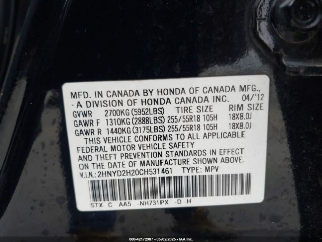 2012 ACURA MDX 2HNYD2H20CH531461 Photo 8