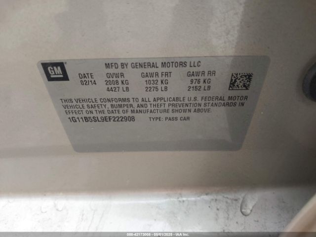 1G11B5SL9EF222908 Chevrolet Malibu 1ls