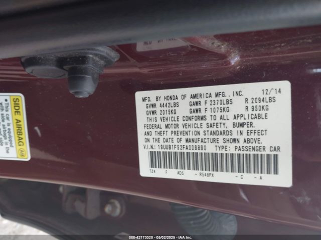 2015 ACURA TLX 19UUB1F52FA009890 Photo 8