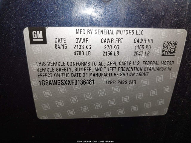 2015 CADILLAC CTS 1G6AW5SXXF0136481 Photo 8