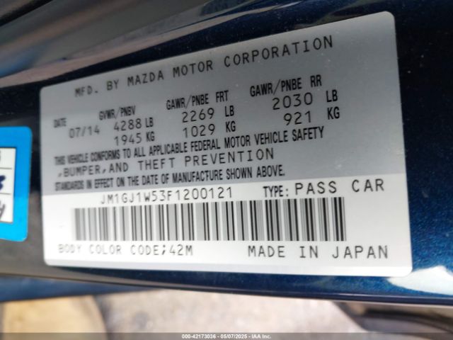 JM1GJ1W53F1200121 Mazda Mazda6 I Grand Touring